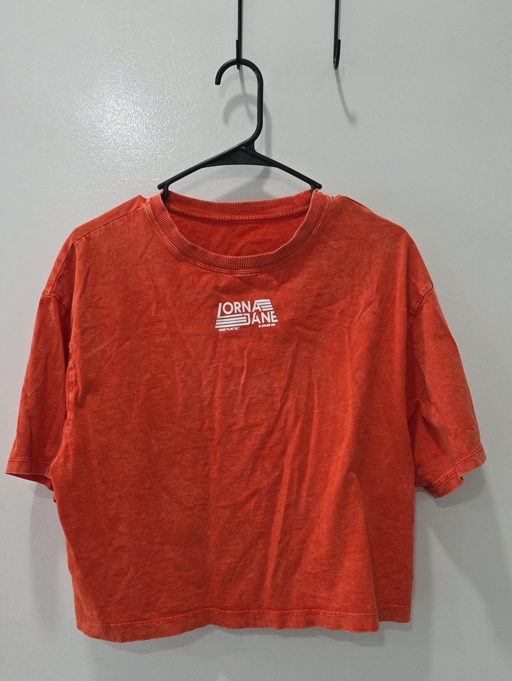 Lorna Jane Bright Orange Boxy Crop Tee